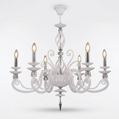 Plafondlamp Hanglamp Luchter Kroonluchter Glas Wit Lampen Antieke Stijl