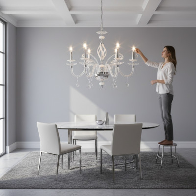 Luxe plafondlamp wit kroonluchter plafondlamp kroonluchter kristallen lamp