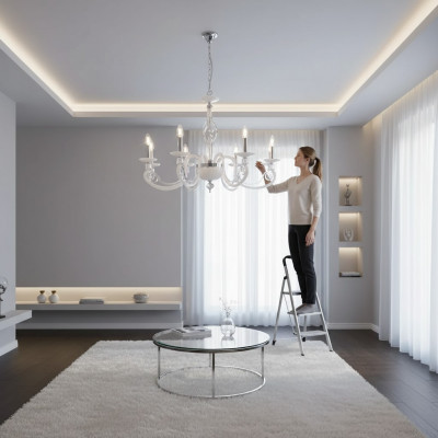 Plafondlamp kroonluchter kristal lamp luxe plafondlamp wit kroonluchter