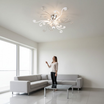 Luxe plafondlamp wit kroonluchter plafondlamp kroonluchter kristallen lamp