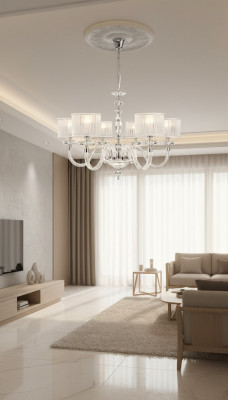 Plafondlamp Plafondluchter Kandelaar Kroonluchter Glas Wit Lampen Antieke Stijl