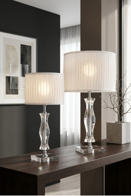 Klassieke witte tafellamp bureau lamp kristal verlichting.