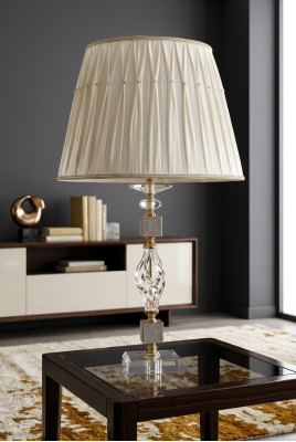 Luxe lamp tafellamp stijlvol beige tafellamp tafel kristal nieuw