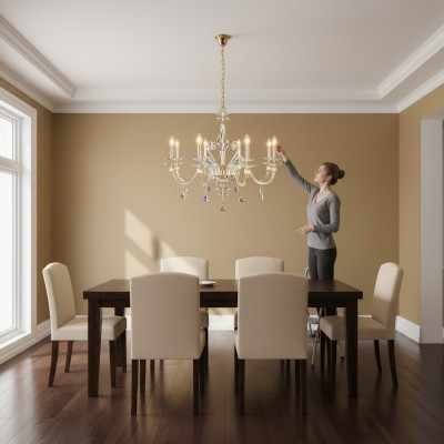 Kristallen kroonluchter kroonluchter hanglamp lamp plafondlamp.