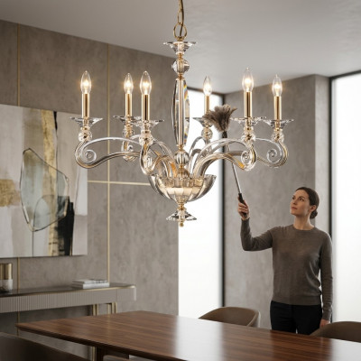 Kristallen kroonluchter met 6 lampen hanglamp plafondlamp