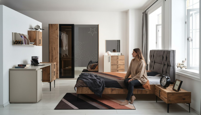 Luxe slaapkamer 7-delig bed nachtkastje kledingkast commode spiegel