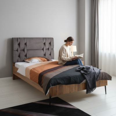 Luxe slaapkamer nachtkastje bedden bed 2-delige complete set design inrichting