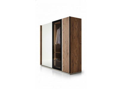 Moderne kledingkast Luxe houten kasten Glas stijlvolle slaapkamer