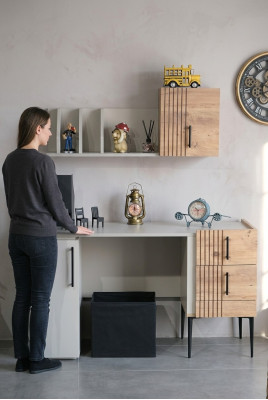 Stijlvolle kantoormeubelen compleet set plank bureau hout Topkwaliteit nieuw