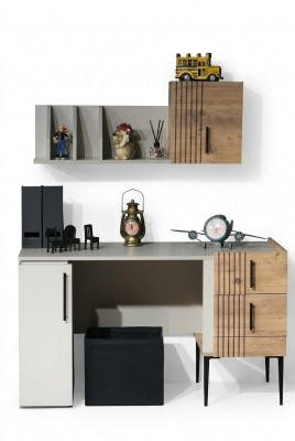 Stijlvolle kantoormeubelen compleet set plank bureau hout Topkwaliteit nieuw