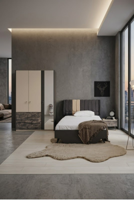 Luxe stijlvolle slaapkamerset Delta bed nachtkastje kledingkast