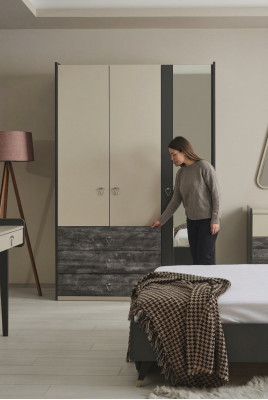 Kledingkast Kast Multifunctionele kledingkast Grijs Materiaal Hout Kasten