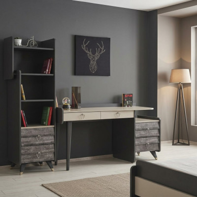 Moderne luxe grijze houten bureau slaapkamer meubels Stijlvol Nieuw