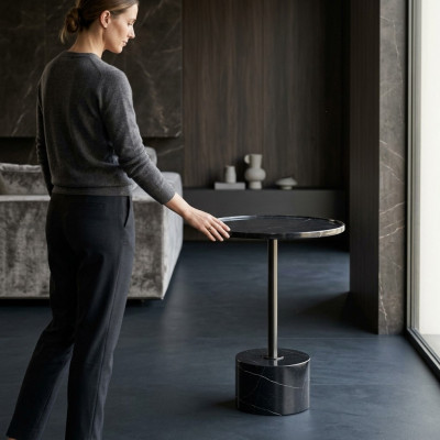 Stijlvolle zwarte bijzettafel salontafel slaapkamer commode tafels