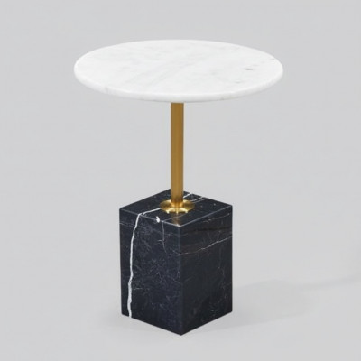 Moderne salontafel van topkwaliteit, rond, stijlvol bijzettafeltje van luxe.