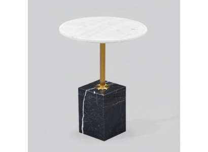 Moderne salontafel van topkwaliteit, rond, stijlvol bijzettafeltje van luxe.