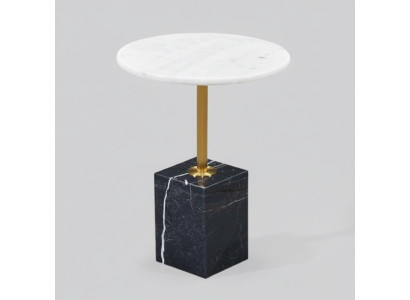 Moderne salontafel van topkwaliteit, rond, stijlvol bijzettafeltje van luxe.