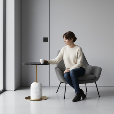Bijzettafel luxe marmer Modern salontafel Koffietafel Woonkamer