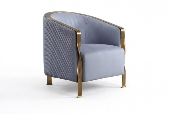 Moderne luxe grijze fauteuil meubels televisiebank gestoffeerde clubstoel metaal