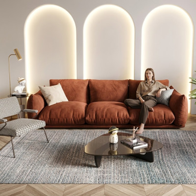 Bankstel 3-zits Stof Hout Modern Bruin Bank Luxe Nieuw Bankstel
