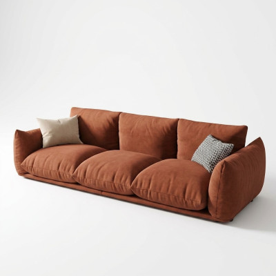 Bankstel 3-zits Stof Hout Modern Bruin Bank Luxe Nieuw Bankstel
