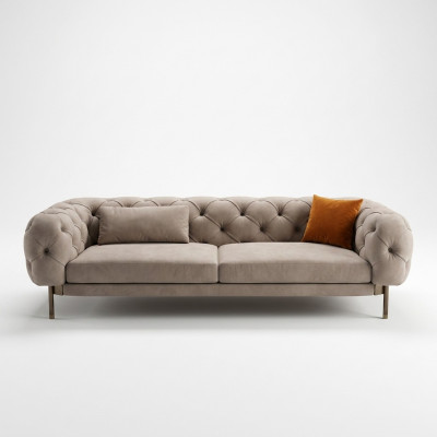 Bankstel 3-zits luxe beige gestoffeerde bankstellen Ontwerp Kunstleer nieuw Modern