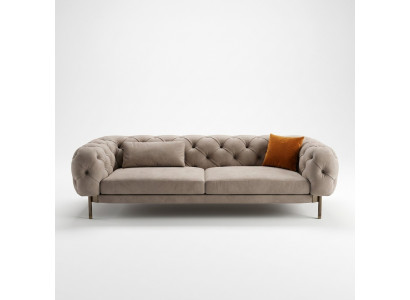 Bankstel 3-zits luxe beige gestoffeerde bankstellen Ontwerp Kunstleer nieuw Modern