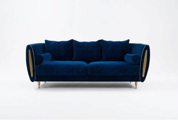 Ontwerp Blauw 2-zits Relaxbanken Bank Textiel Bekleding Stof Bankstellen