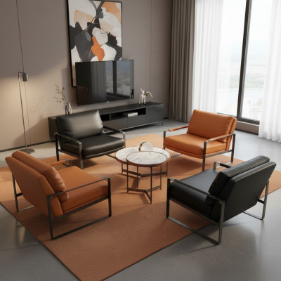 Stoel Bekleding Zitter Modern Design Lederen Stoel Lounge Luxe Woonkamer