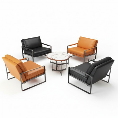 Stoel Bekleding Zitter Modern Design Lederen Stoel Lounge Luxe Woonkamer