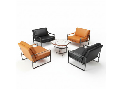 Stoel Bekleding Zitter Modern Design Lederen Stoel Lounge Luxe Woonkamer
