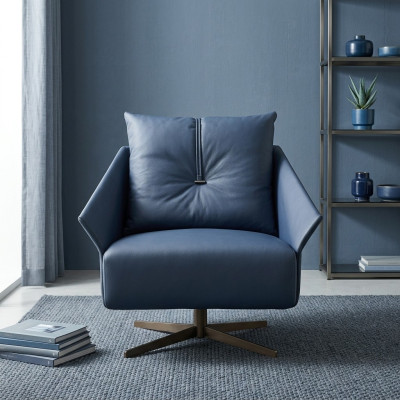 Fauteuil zits woonkamer blauw Modern design luxe zitmeubelen Relax club nieuw