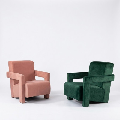 Moderne fauteuil televisiebank 1-zitsbank textiel stof banken 2x fauteuil