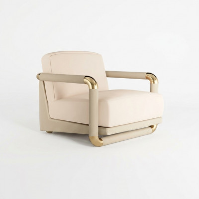Stijlvolle Stoel Beige Stoel TV Bank 1 Zitsbank Stofstoffen