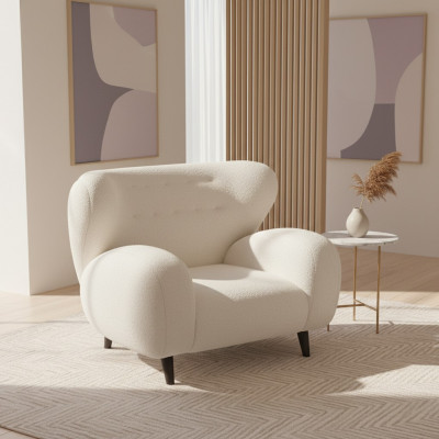 Stijlvolle moderne witte fauteuil Televisiebank 1-zits bank Textiel