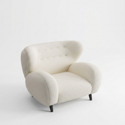 Stijlvolle moderne witte fauteuil Televisiebank 1-zits bank Textiel