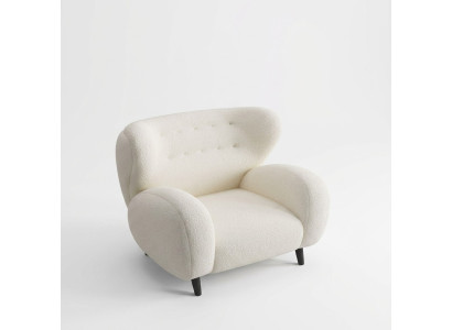 Stijlvolle moderne witte fauteuil Televisiebank 1-zits bank Textiel