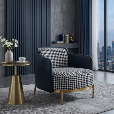 Stijlvolle veelkleurige fauteuil moderne fauteuil tv-bank textielfauteuil
