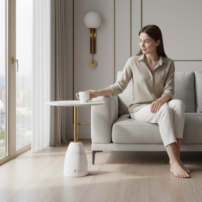 Salontafel luxe design marmeren bijzettafels woonkamer rond nieuw
