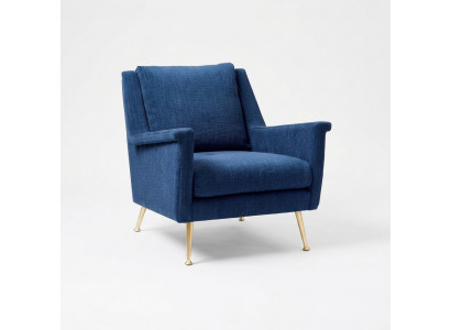 Ontwerp Luxe Blauwe Stoel Fauteuil Bank 1 Zitter Televisiebank Stof Textiel
