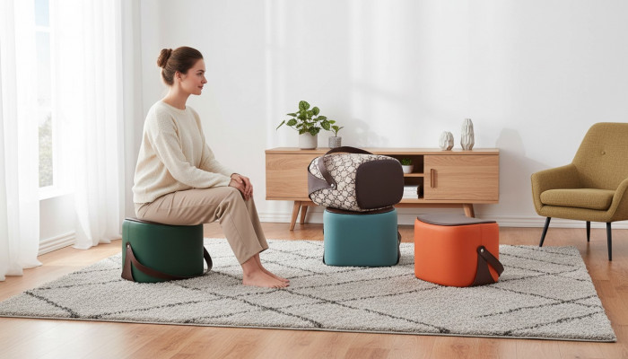 Rechthoekige poef Moderne meubels Voetenbankje Luxe design Woonkamer meubels