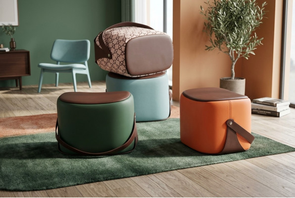 Rechthoekige poef Moderne meubels Voetenbankje Luxe design Woonkamer meubels