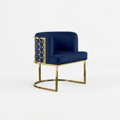 Moderne stoel eetkamer clubstoelen gestoffeerde stoel blauwe fauteuil nieuwe lounge