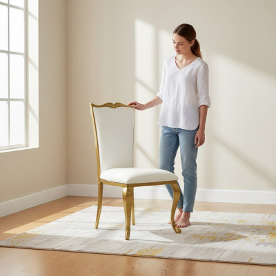 luxe stoel Wit Nieuw Stoelen Beklede stoel Fauteuil Metaal stijlvol Ontwerp