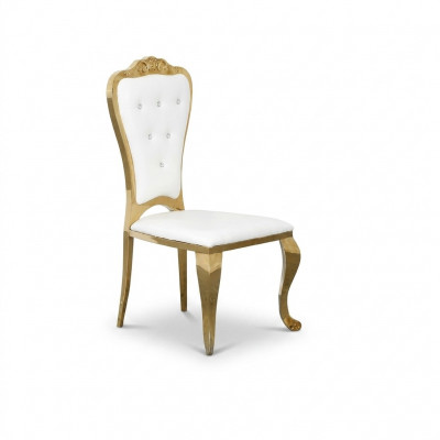 Moderne Stijl Stijlvolle Fauteuil Stoel Wit Zitkussen Ontwerp Metaal Textiel