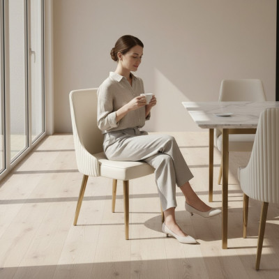 Moderne Stijl Stijlvolle Fauteuil Stoel Wit Zitting Bekleding Design Metaal Nieuw