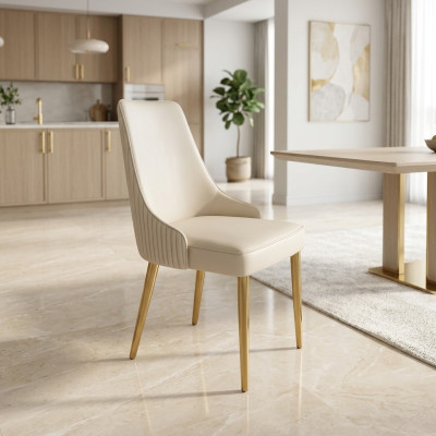 Moderne Stijl Stijlvolle Fauteuil Stoel Wit Zitting Bekleding Design Metaal Nieuw
