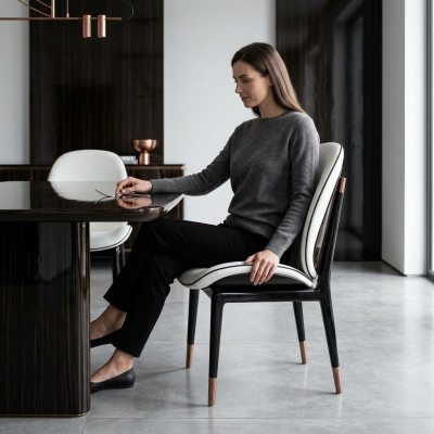 Eetkamerstoelen woonkamer bruin stijlvolle stoel met houten poten modern