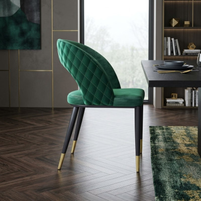 Eetkamerstoelen Woonkamer Groen stijlvolle stoel met houten poten Modern