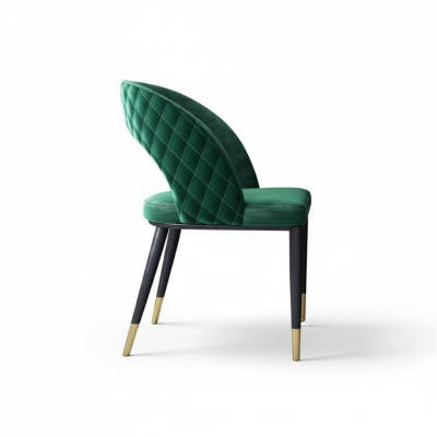 Eetkamerstoelen Woonkamer Groen stijlvolle stoel met houten poten Modern